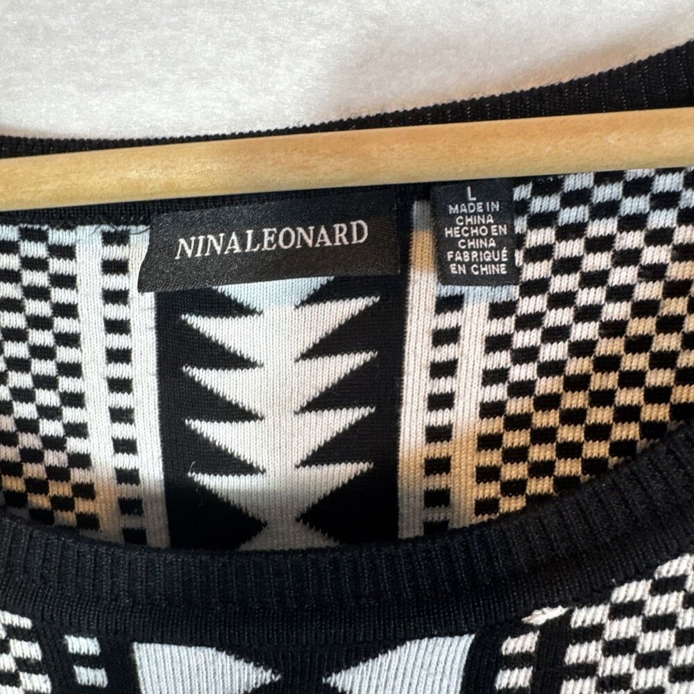 NINA LEONARD Sweater Dress Womens Large Above Knee Fit & Flare 3/4 SLV RN115070‎ - Picture 6 of 15